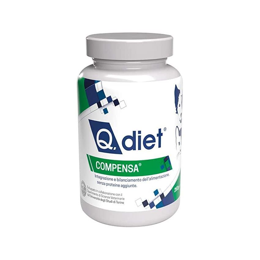 Q Diet Compensa: Complemento Alimentare Minerale in Polvere per Cani e Gatti - 1000g
