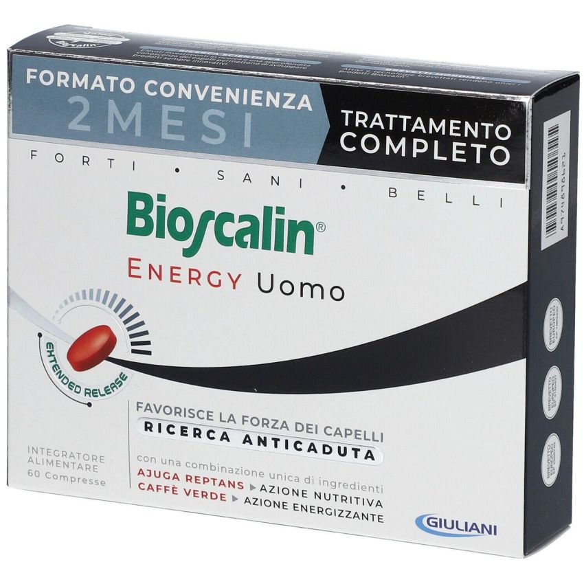 Bioscalin Energy Compresse per Capelli Uomo - Pacchetto da 60