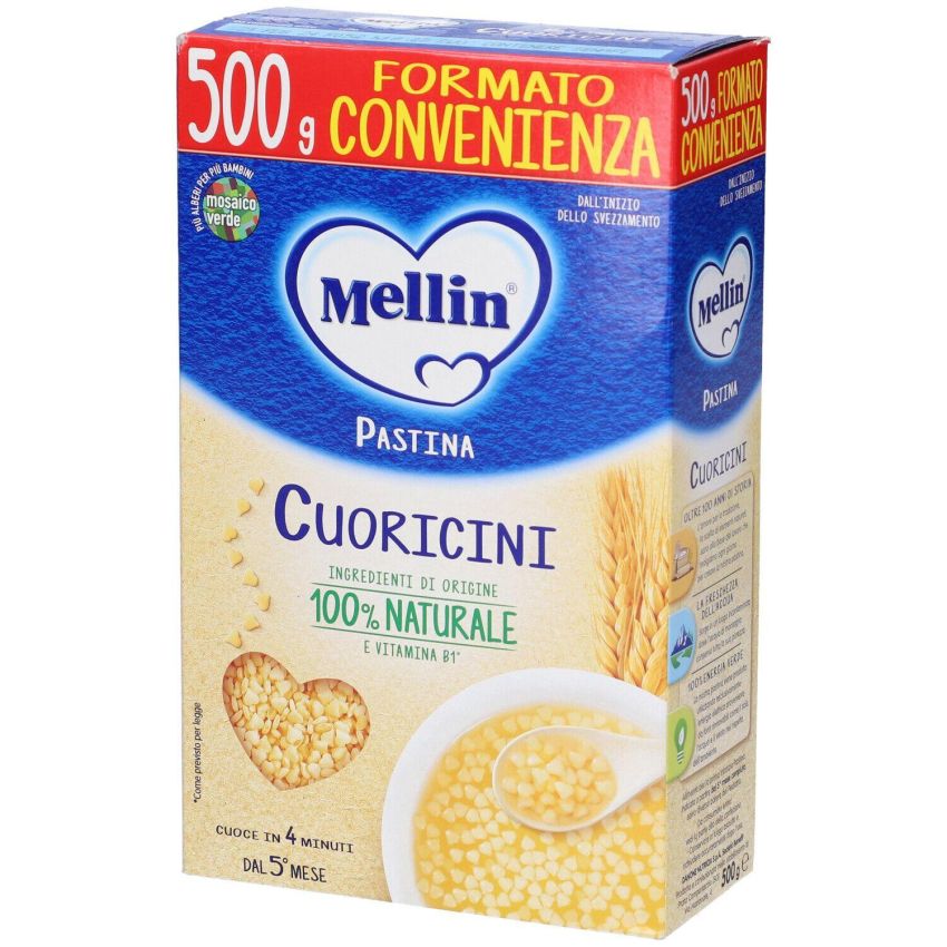 Mellin Cuoricini: Pasta per Bambini da 5 Mesi in su, 500g