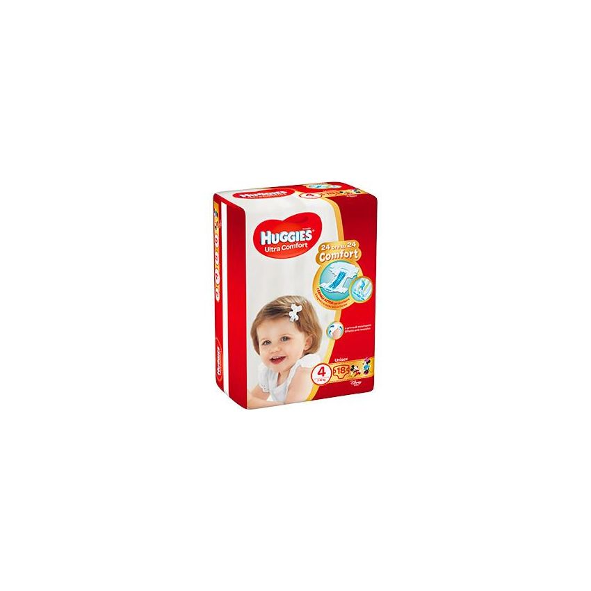 Pannolini Huggies Ultra Comfort Taglia 4, Pacco da 18 pezzi