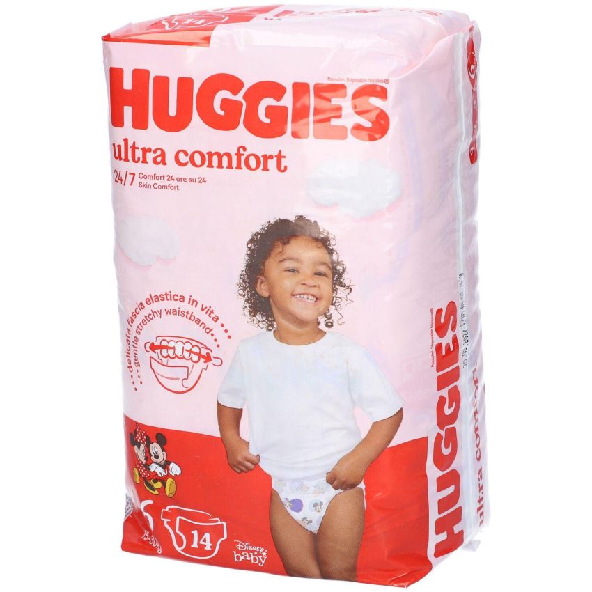 Huggies Ultra Comfort Pannolini Taglia 6 per Bambini 16-30kg, Pack da 14 Pezzi