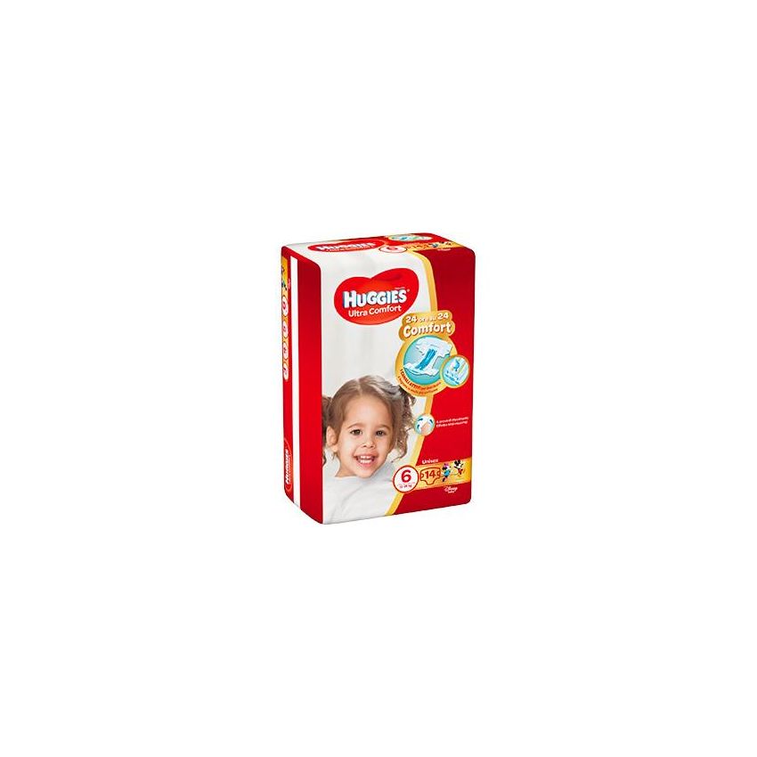 Huggies Ultra Comfort Pannolini Taglia 6 per Bambini 16-30kg, Pack da 14 Pezzi