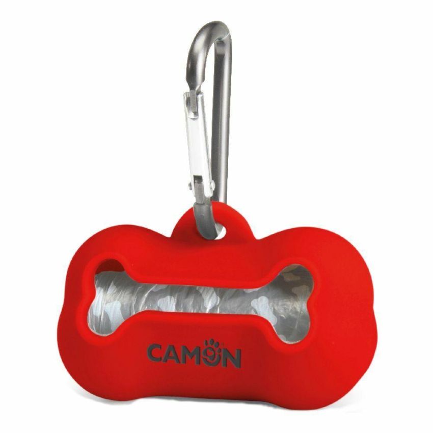 Camon Porta Sacchetti Silicone Rosso Per Cani