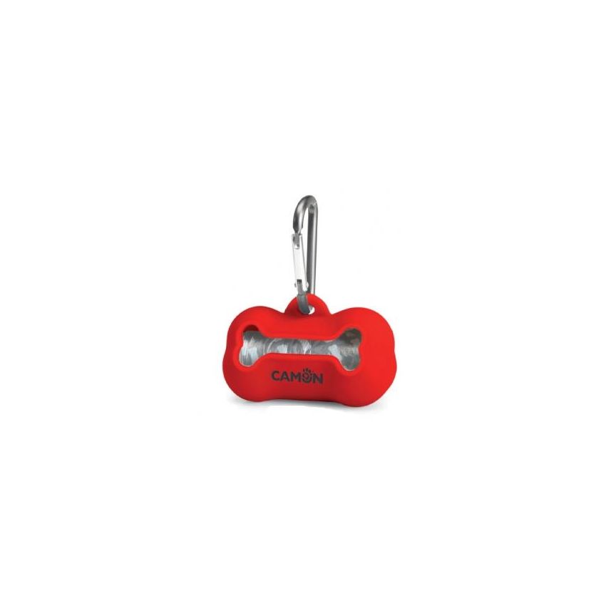 Camon Porta Sacchetti Silicone Rosso Per Cani