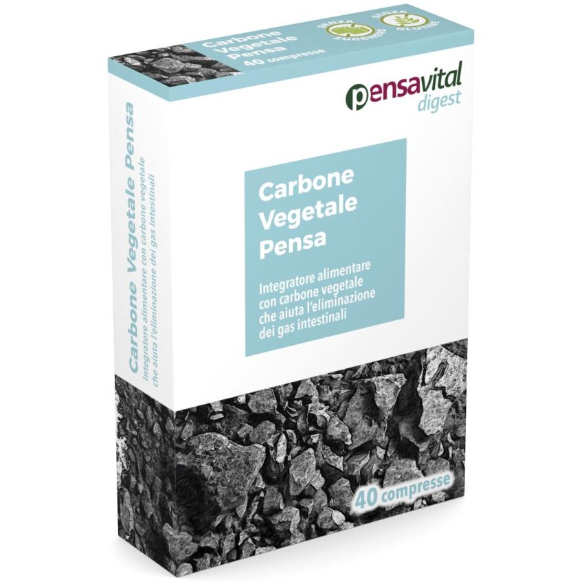 Pensa Carbone Vegetale - 40 Compresse Digestive Naturali