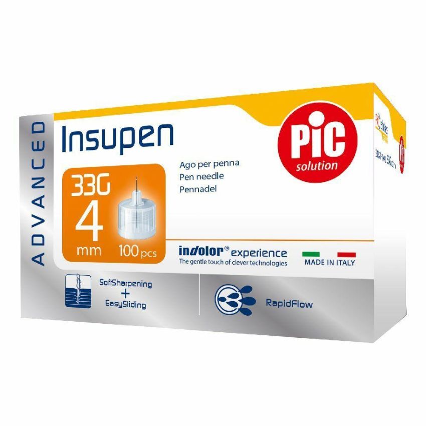 Pic Insupen Advanced Penna Insulina con Ago 33x4mm - 100 Pezzi