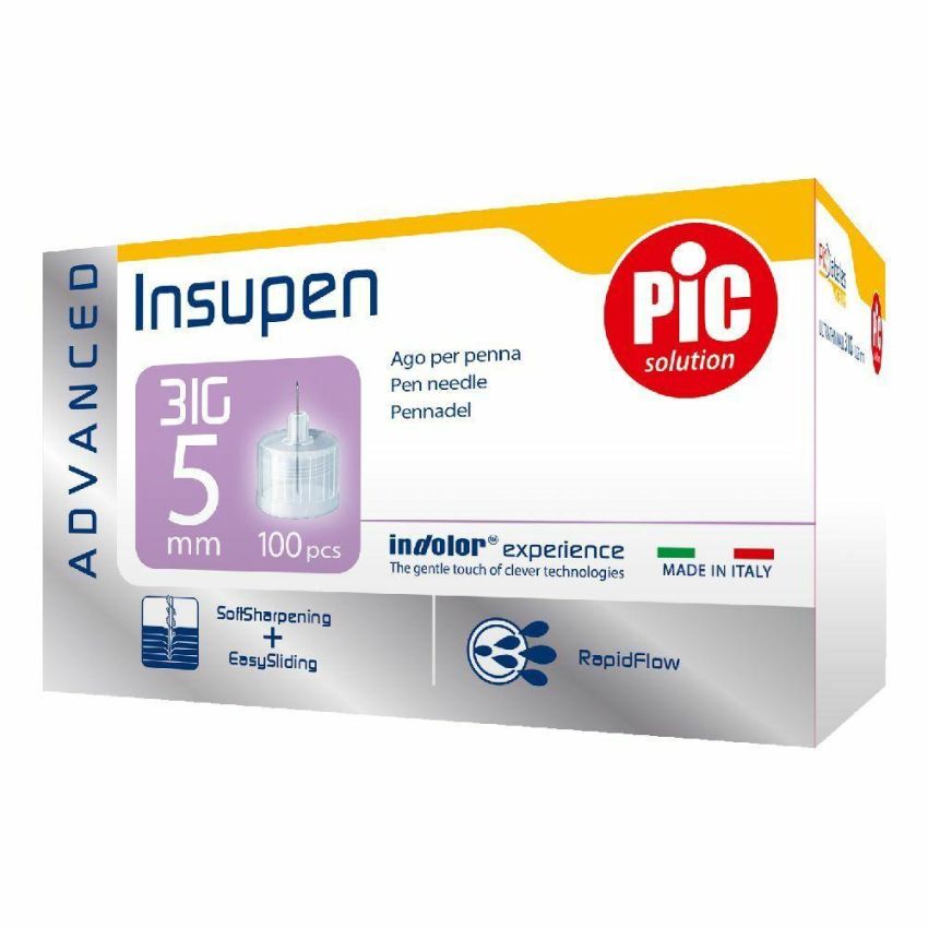Pic Insupen Advanced - Ago per Penna Insulina 31G, 5mm