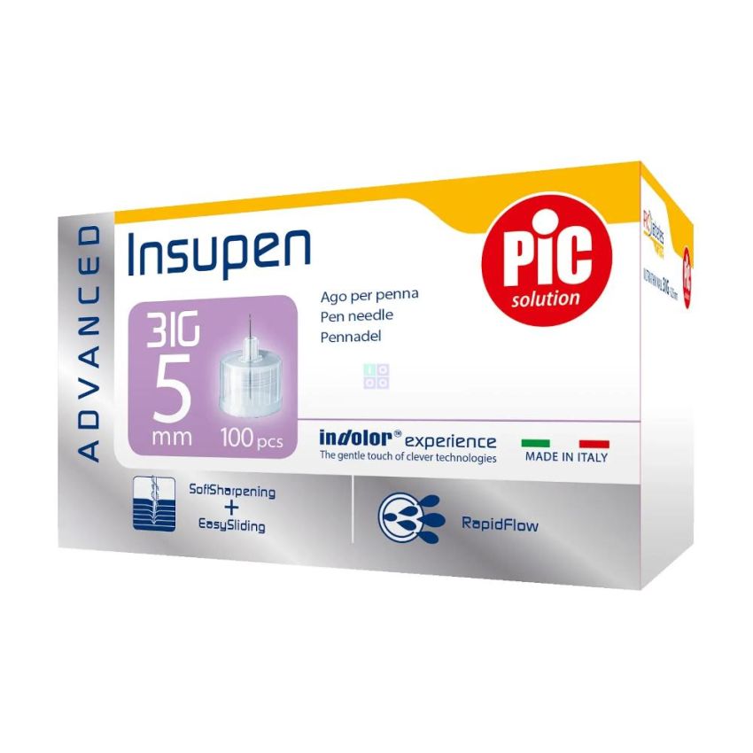 Pic Insupen Advanced - Ago per Penna Insulina 31G, 5mm