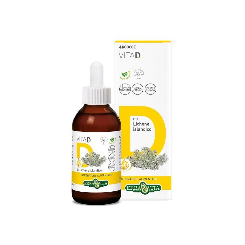 Erba Vita Vegan Vita D - Gocce di Vitamina D, 50ml