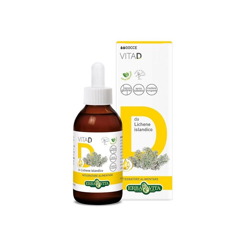 Erba Vita Vegan Vita D - Gocce di Vitamina D, 50ml