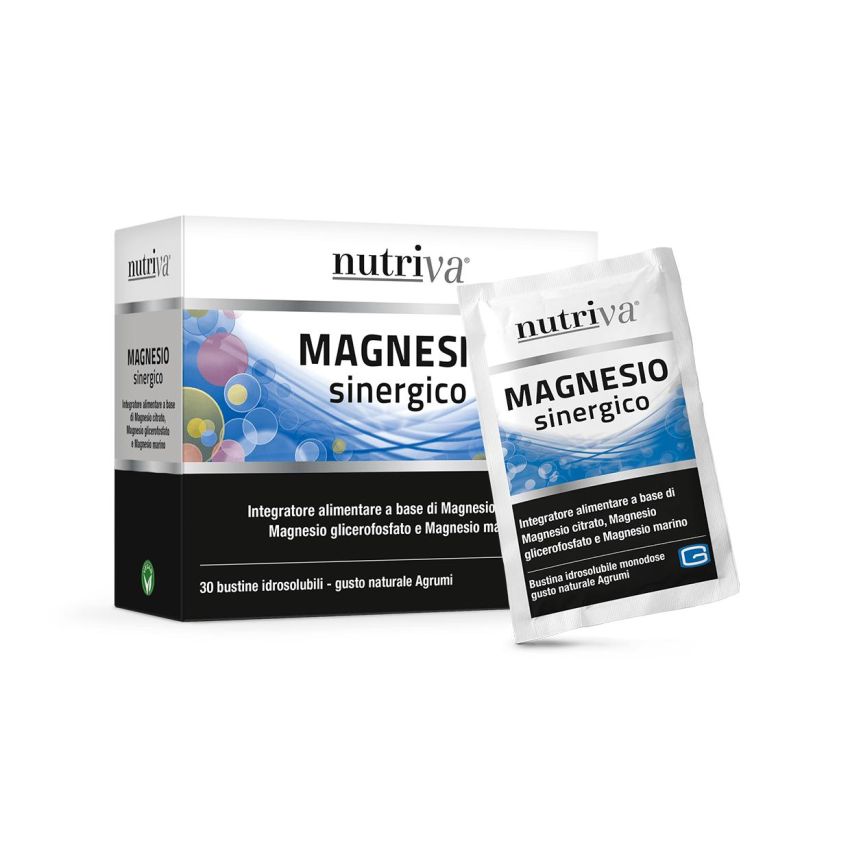 Nutriva Magnesio Sinergico - Integratore Alimentare in Bustine da 30 Pezzi