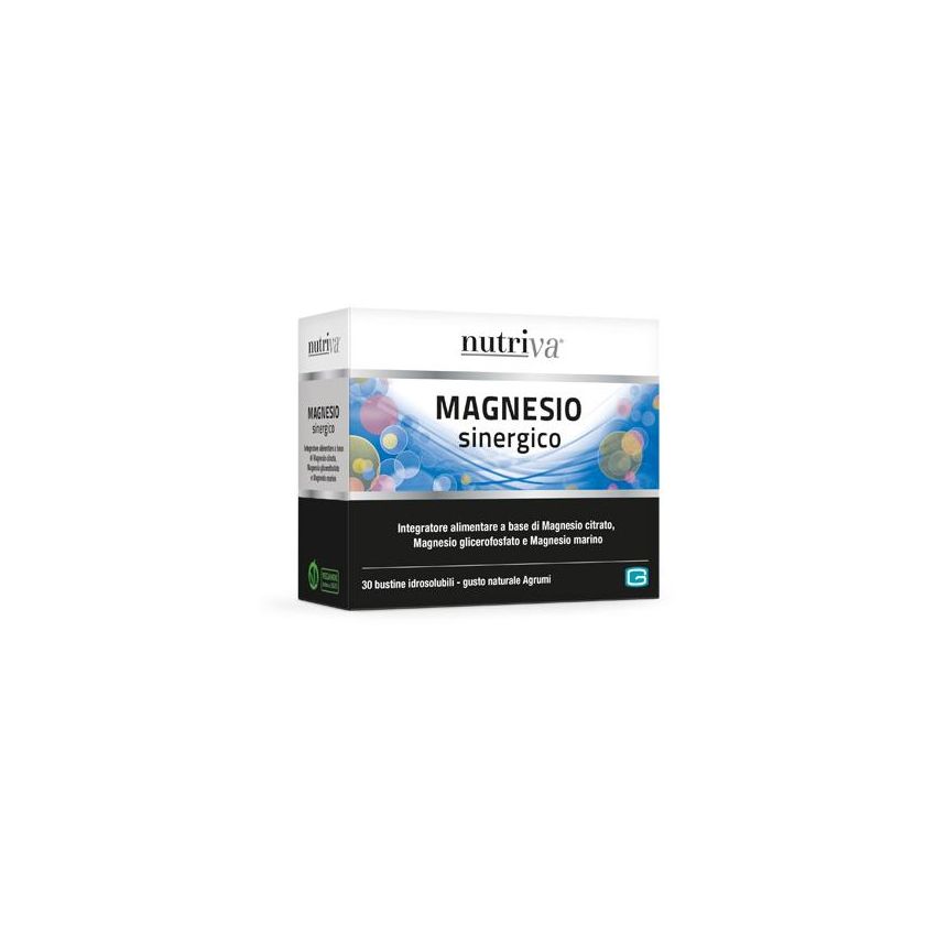 Nutriva Magnesio Sinergico - Integratore Alimentare in Bustine da 30 Pezzi