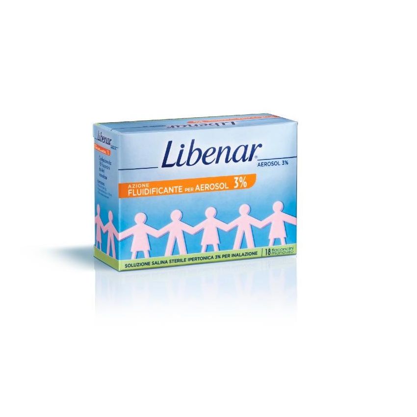 Libenar Aerosol Salina Ipertonica 3% Fiale per Inalazione - Pacco da 18