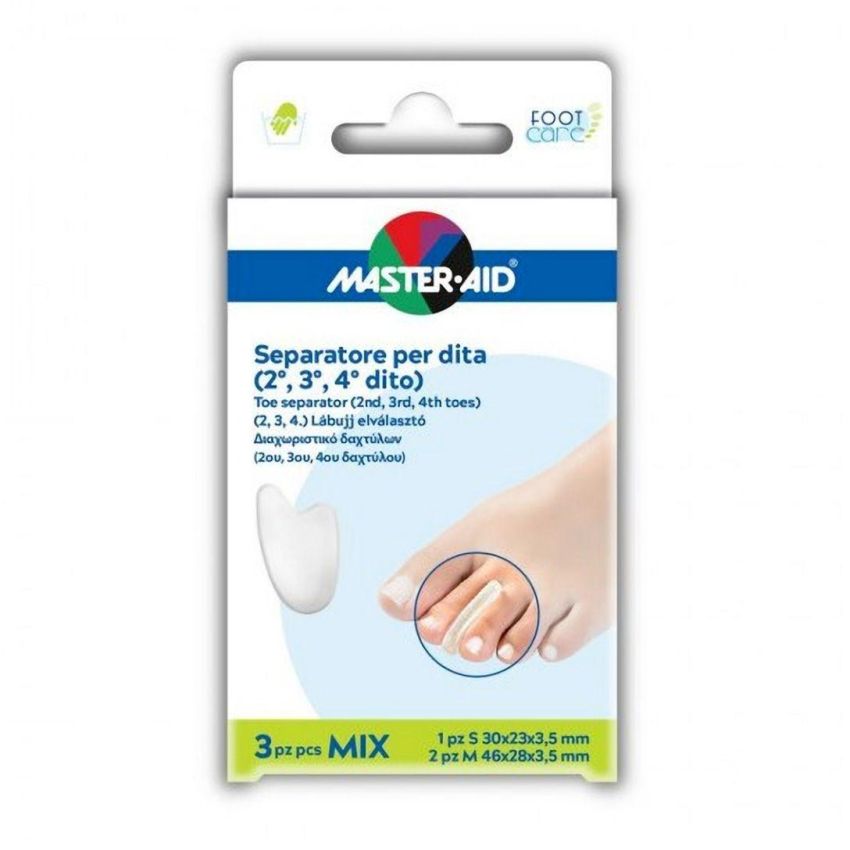 Master Aid Separatore per Dita del Piede Mix, Set di 3 Pezzi