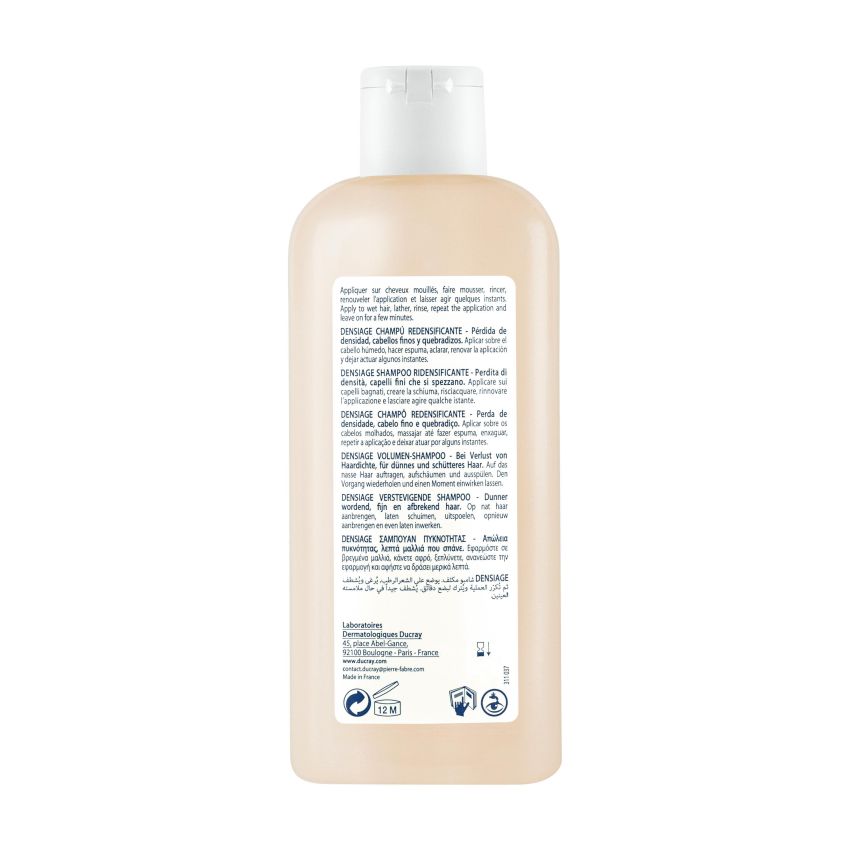 Ducray Densiage Shampoo Ridensificante per Capelli, 200 ml