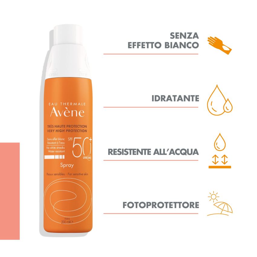 Spray Protezione Solare Avène Eau Thermale SPF50+ - 200ml