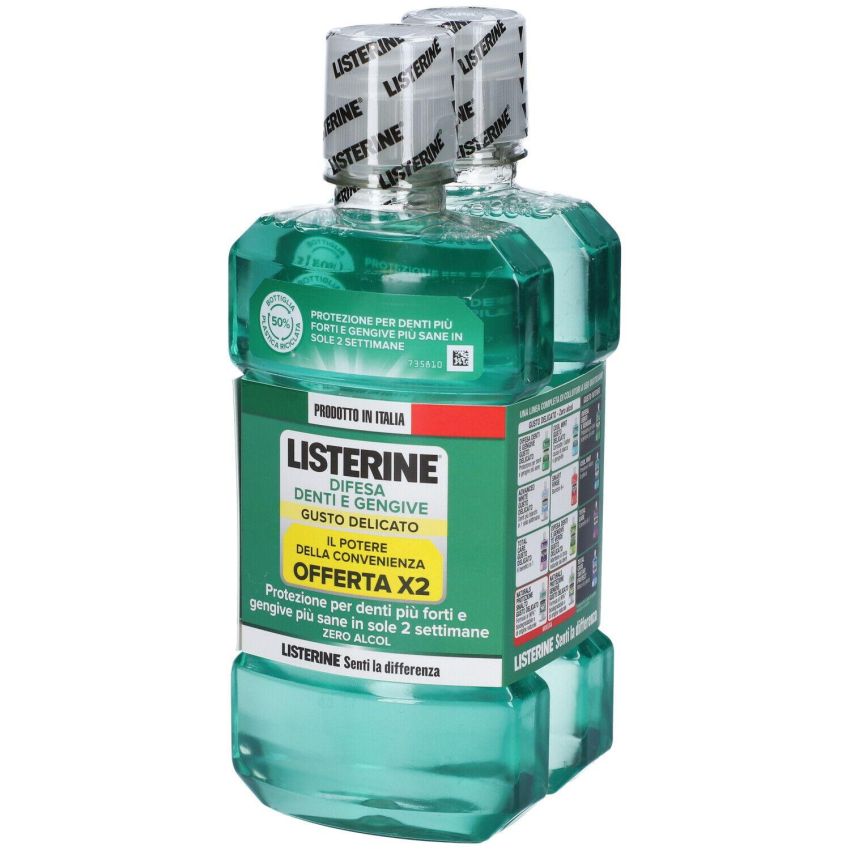 Listerine Dente e Gengiva Defense Collutorio - Gusto Delicato 2x500ml