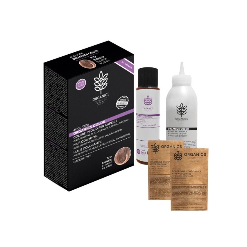 Kit Tinta Organica per Capelli Biondo 7/0 di Organics Cosmetics