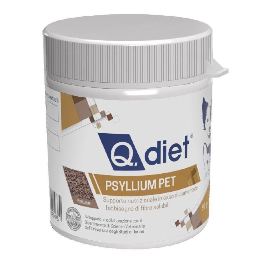 Q Diet Fonte di Fibra Psyllium per Cani e Gatti, 90g