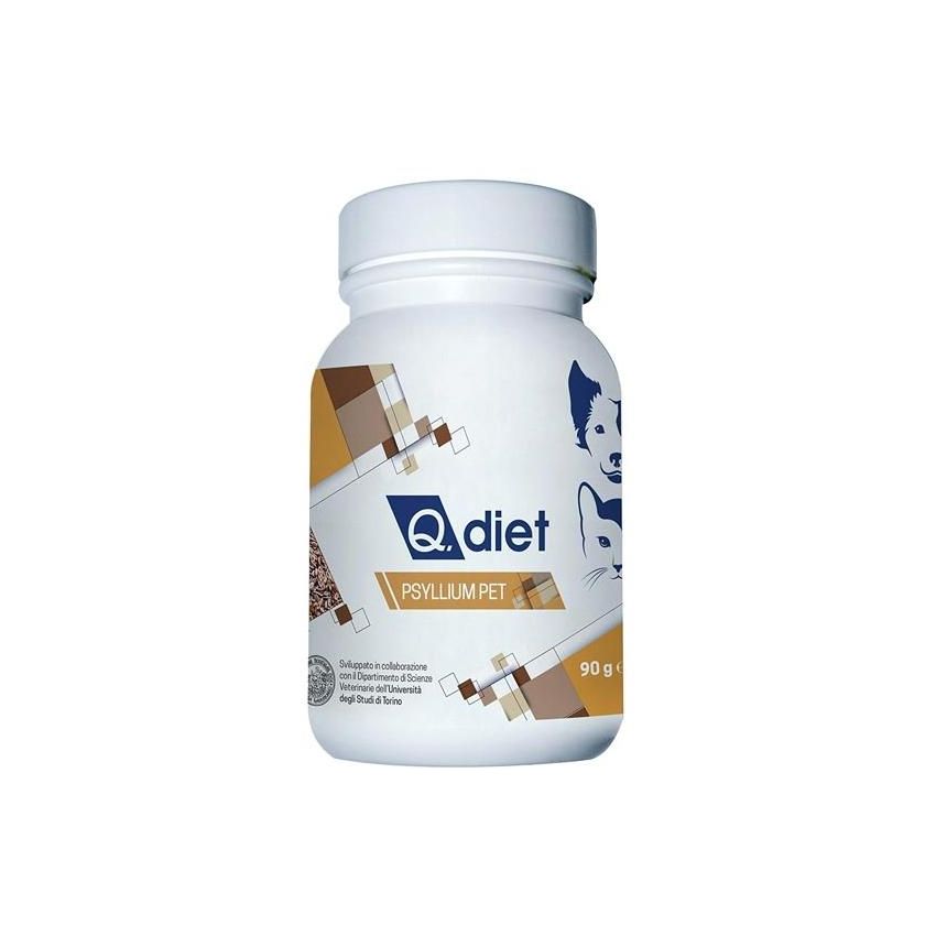 Q Diet Fonte di Fibra Psyllium per Cani e Gatti, 90g
