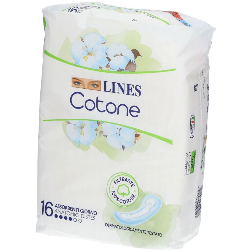Lines Cotone Anatomici 16 Pezzi - Assorbenti Ultra Confortevoli