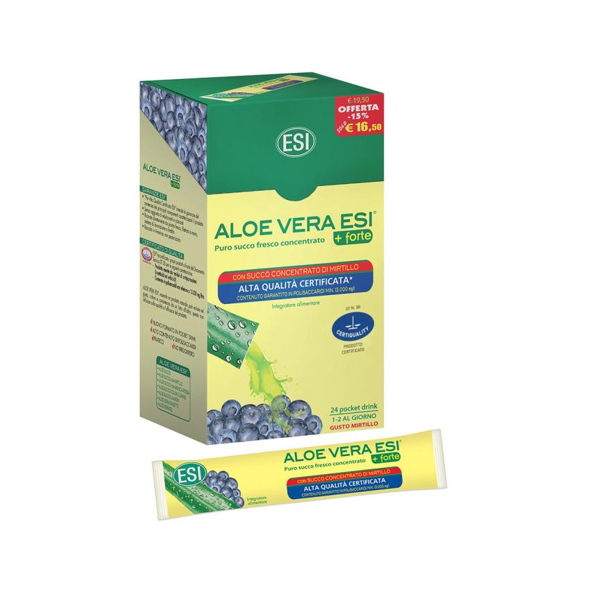Forte Aloe Vera e Mirtillo Succo - 24 Pocket Drink
