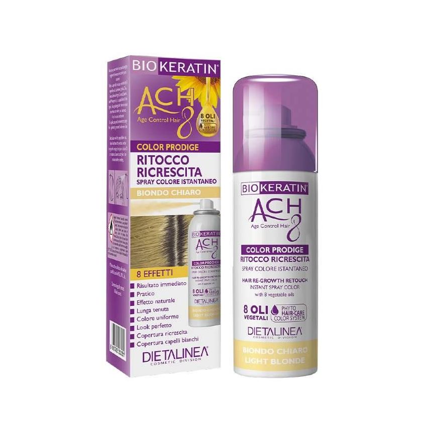 Spray per Ritocco Ricrescita Biokeratin Ach8 in Biondo Chiaro, 75ml