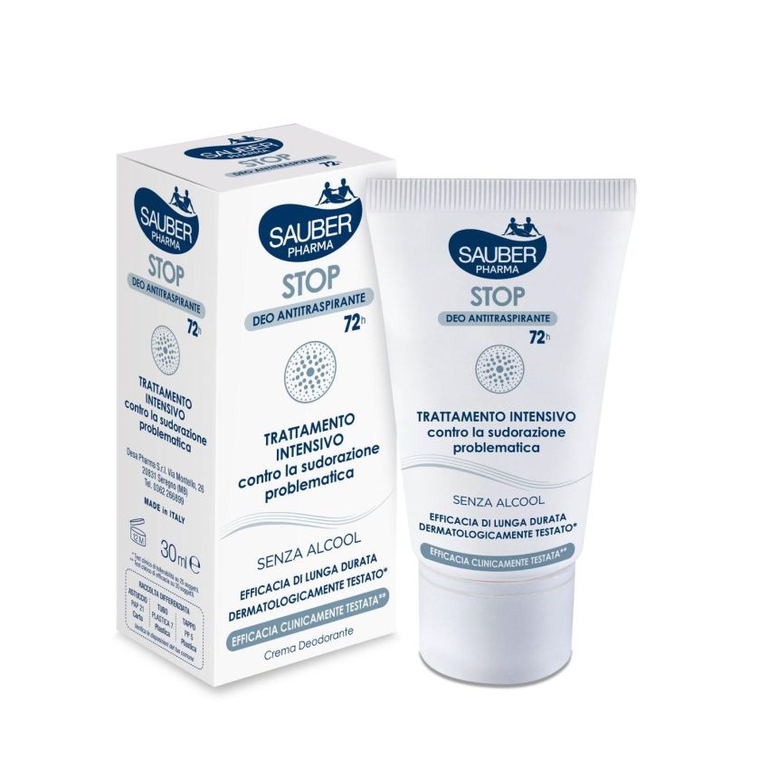 Crema Deodorante Antitraspirante Sauber - Protezione 72 Ore, 30ml