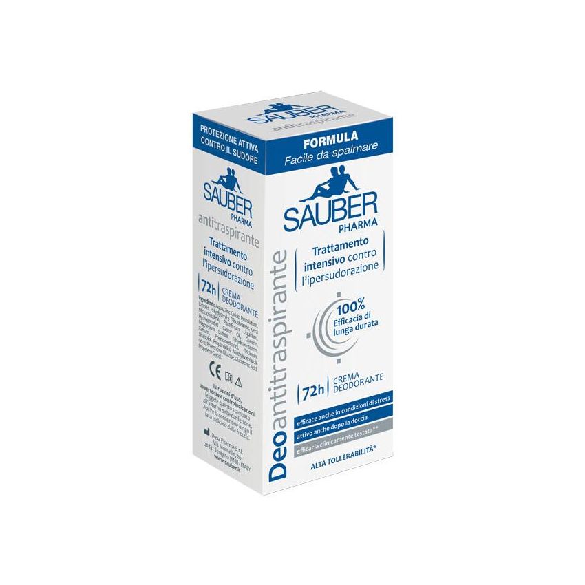 Crema Deodorante Antitraspirante Sauber - Protezione 72 Ore, 30ml