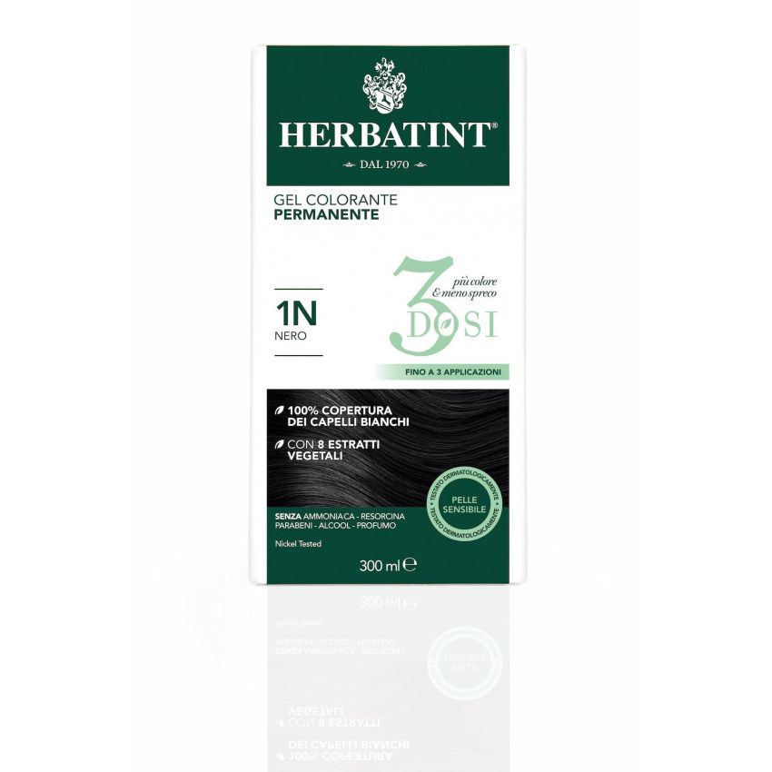 Herbatint Tintura Gel Permanente per Capelli 1N Nero 300ml