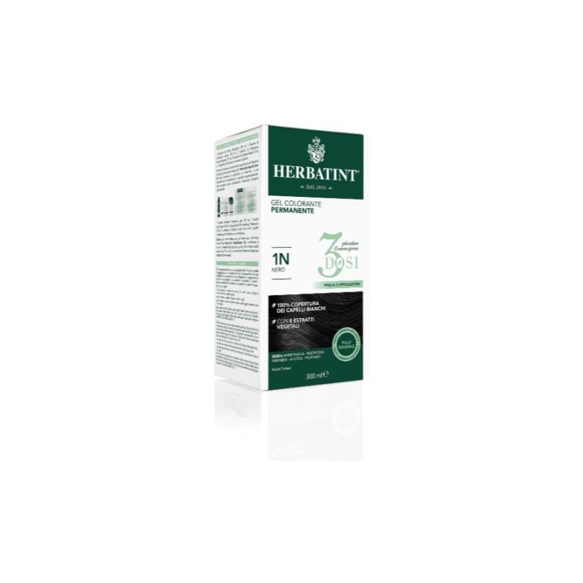 Herbatint Tintura Gel Permanente per Capelli 1N Nero 300ml