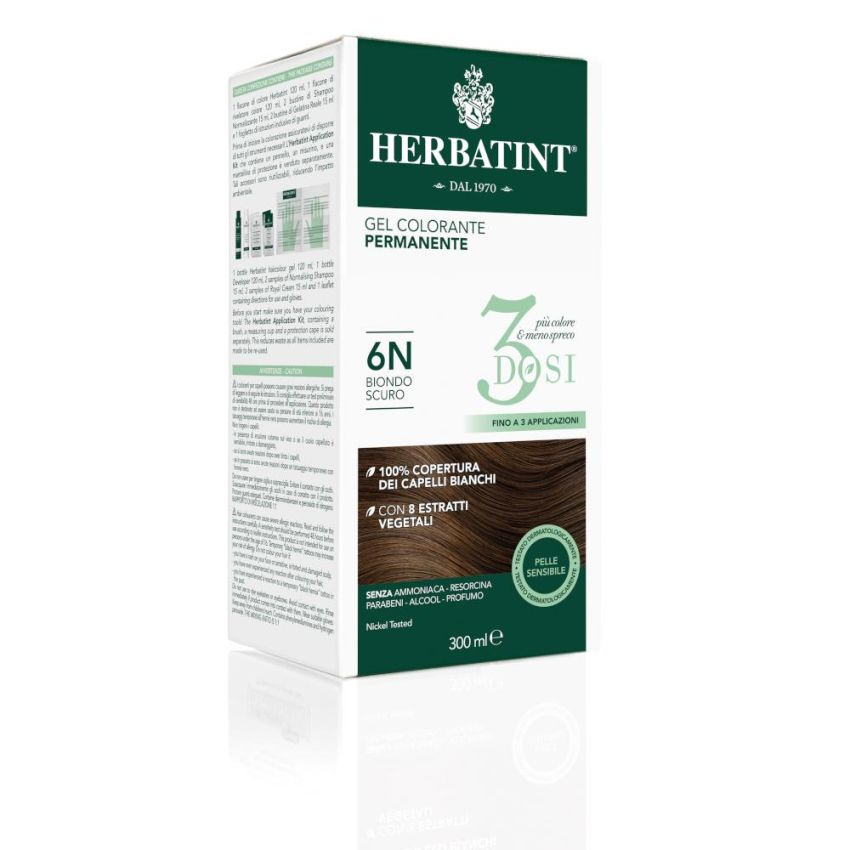 Herbatint Tintura Gel Permanente 6N Biondo Scuro - 300ml