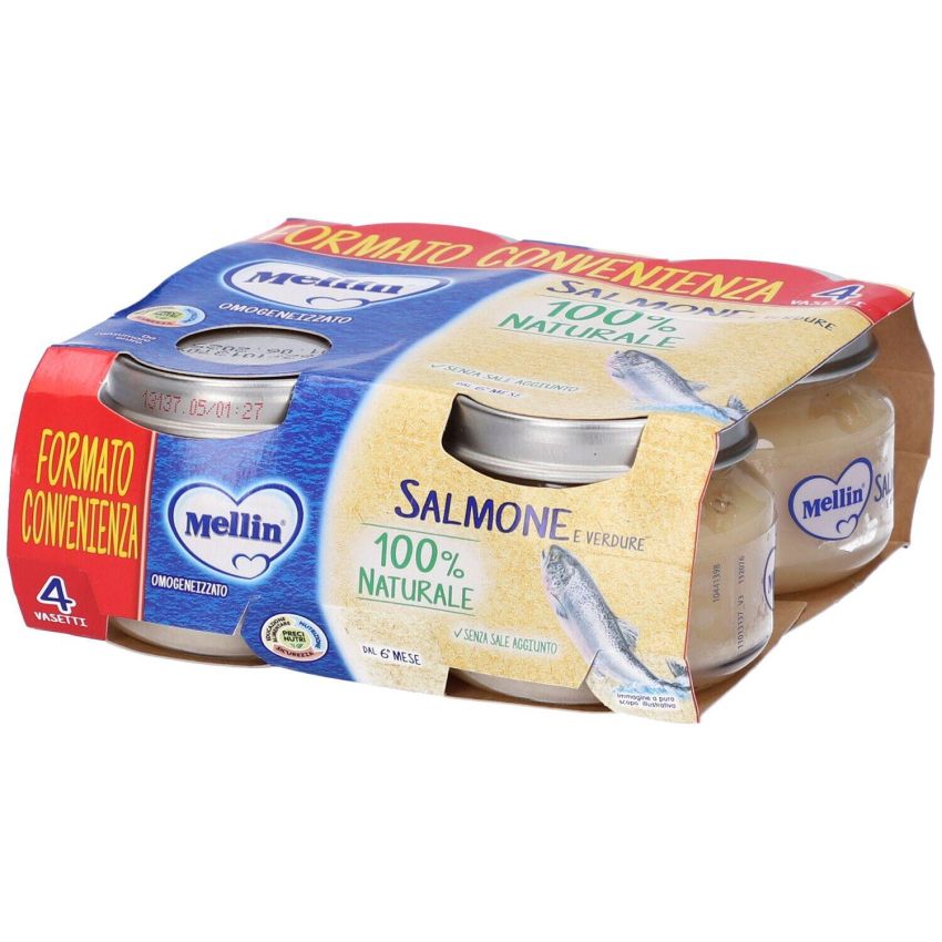 Mellin Omogeneizzato di Salmone - Confezione da 4 x 80g