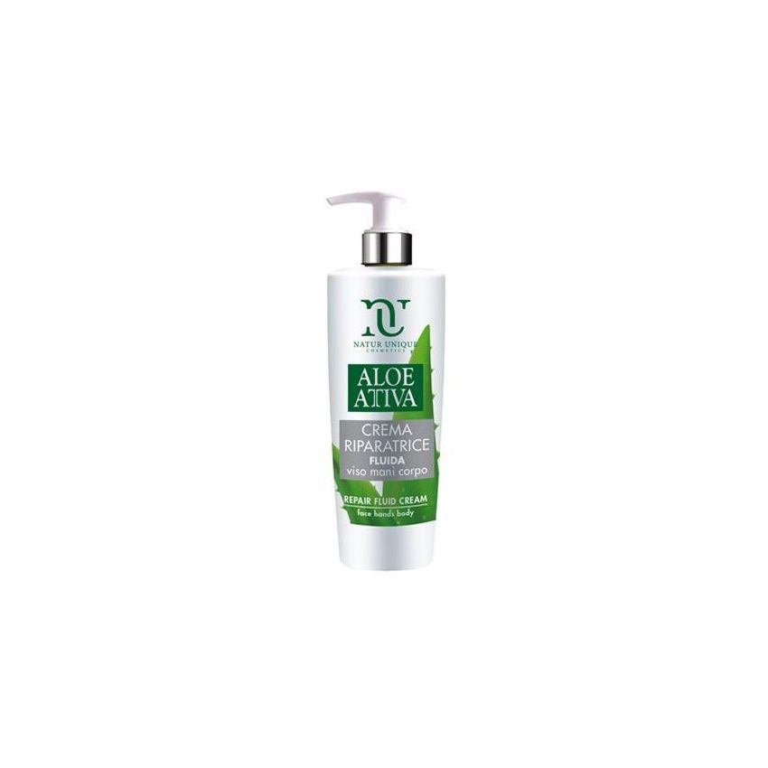 Natur Unique Crema Riparatrice Fluida per Viso, Mani, Corpo con Aloe Attiva - 190ml