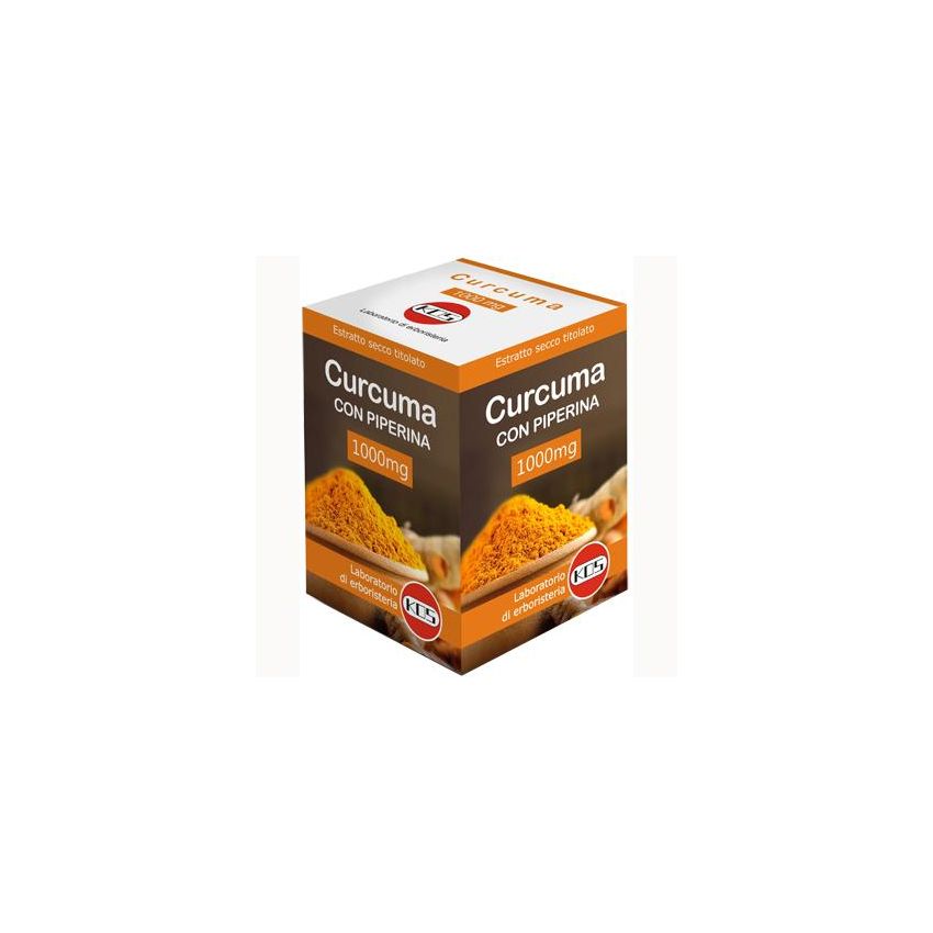 Kos Curcuma con Piperina - 30 Compresse Ovali da 1g