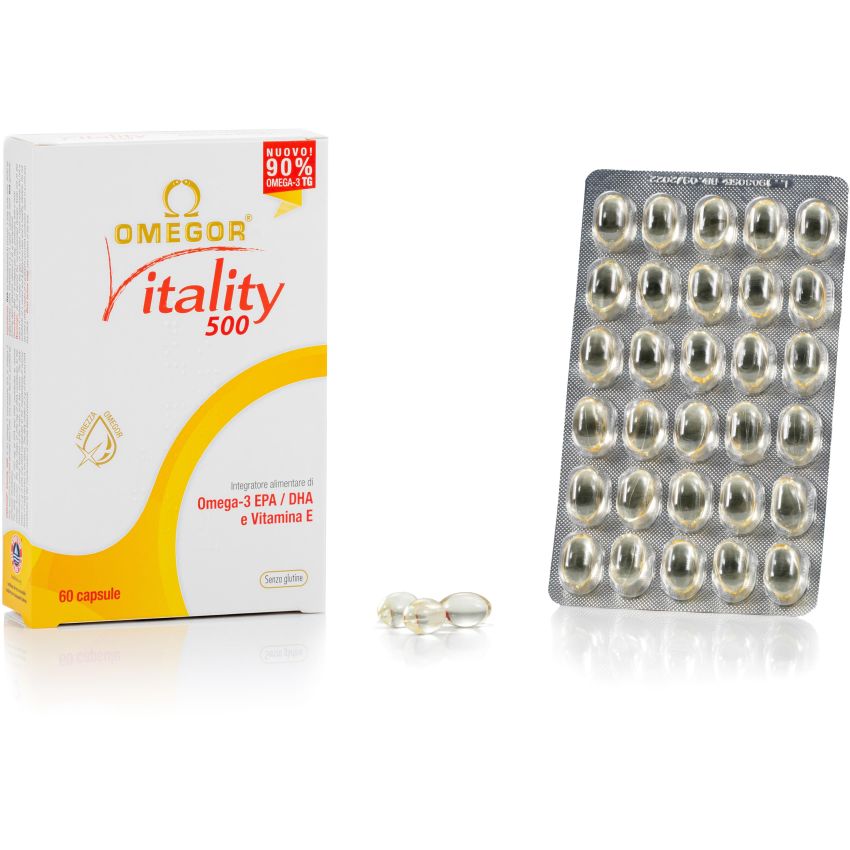 Omegor Vitality 500 - 60 Capsule di Omega-3 ad Alta Potenza