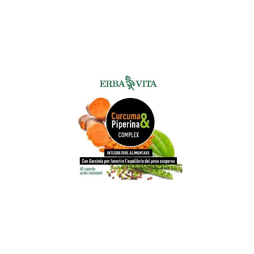 Erba Vita Complex di Curcuma e Piperina - 60 Capsule