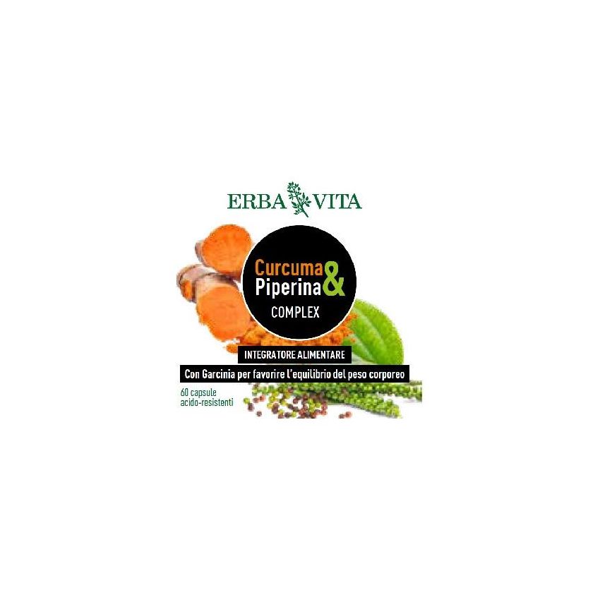 Erba Vita Complex di Curcuma e Piperina - 60 Capsule