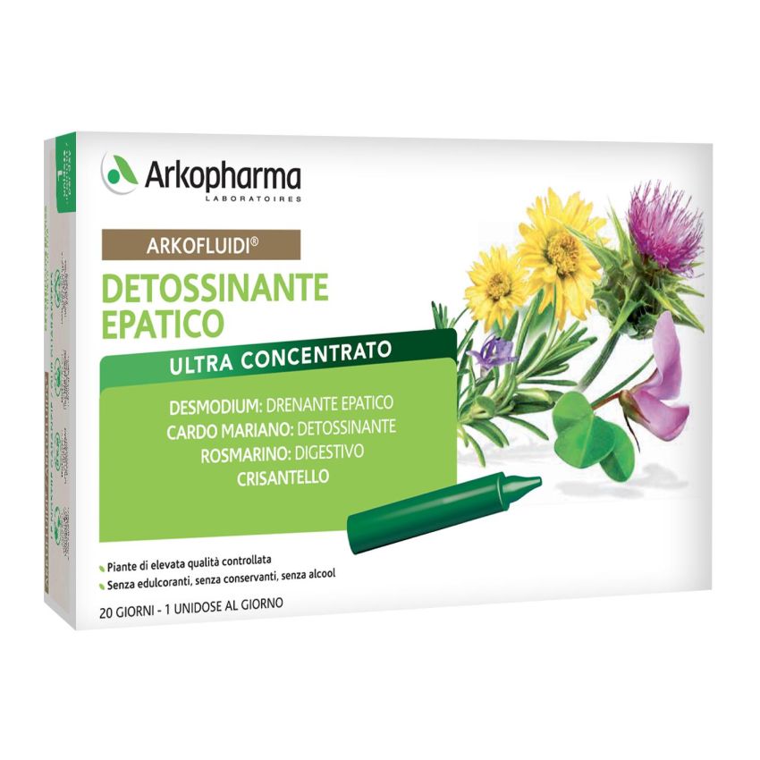 Arkopharma Arkofluidi - Fiale Detossinanti Epatiche - 20 Pezzi