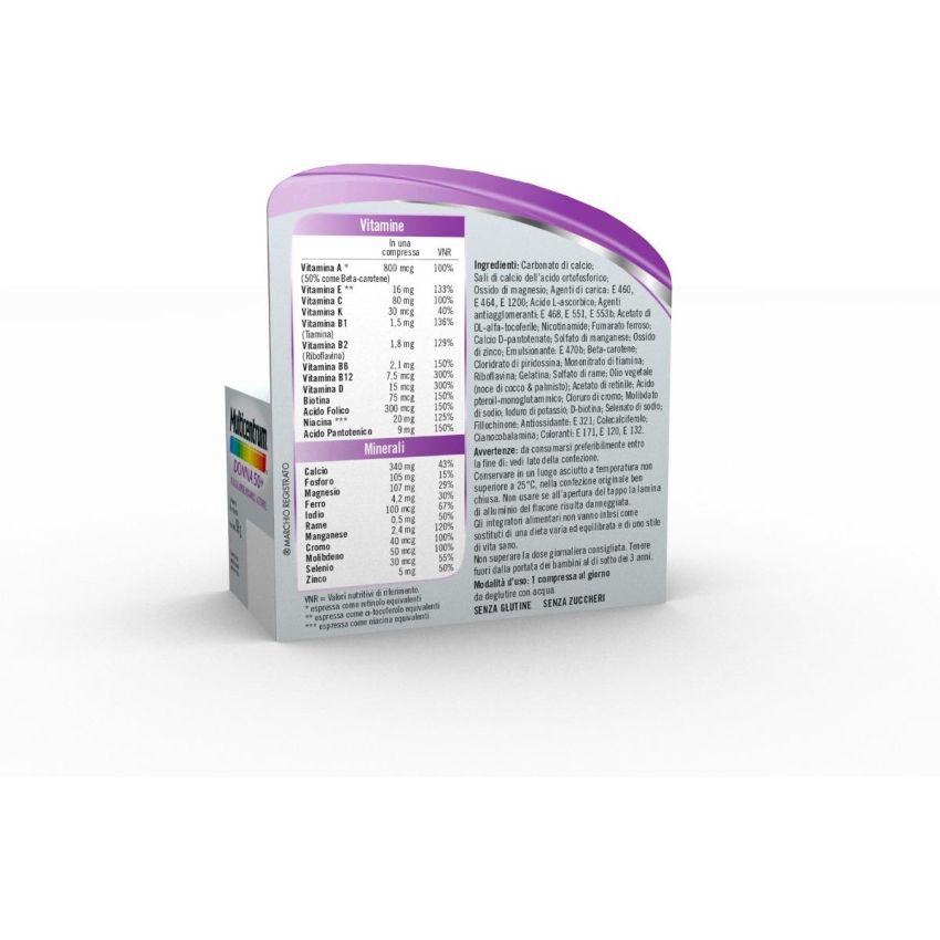 Multicentrum Donna 50+: Integratore Multivitaminico e Multiminerale - 60 Compresse