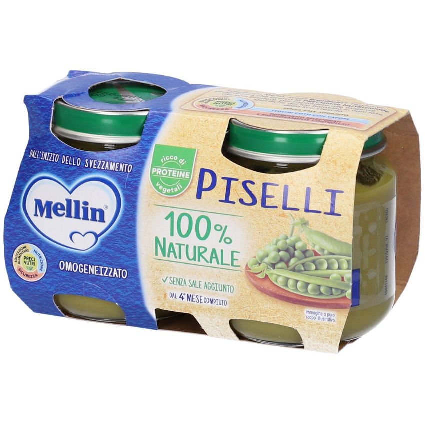 Omogeneizzato Mellin di Piselli, Confezione Doppia da 125g