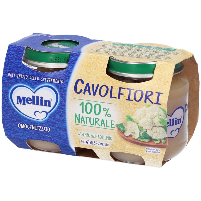 Mellin Omogeneizzato di Cavolfiore per Bebè - 2 Confezioni da 125g