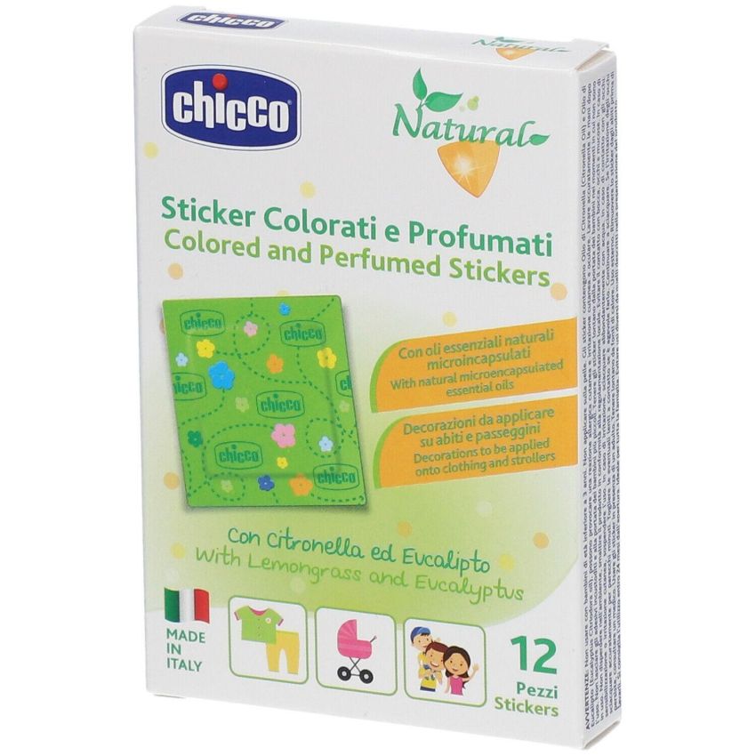 Chicco Natural Zanza - Adesivi Antizanzara Colorati e Profumati
