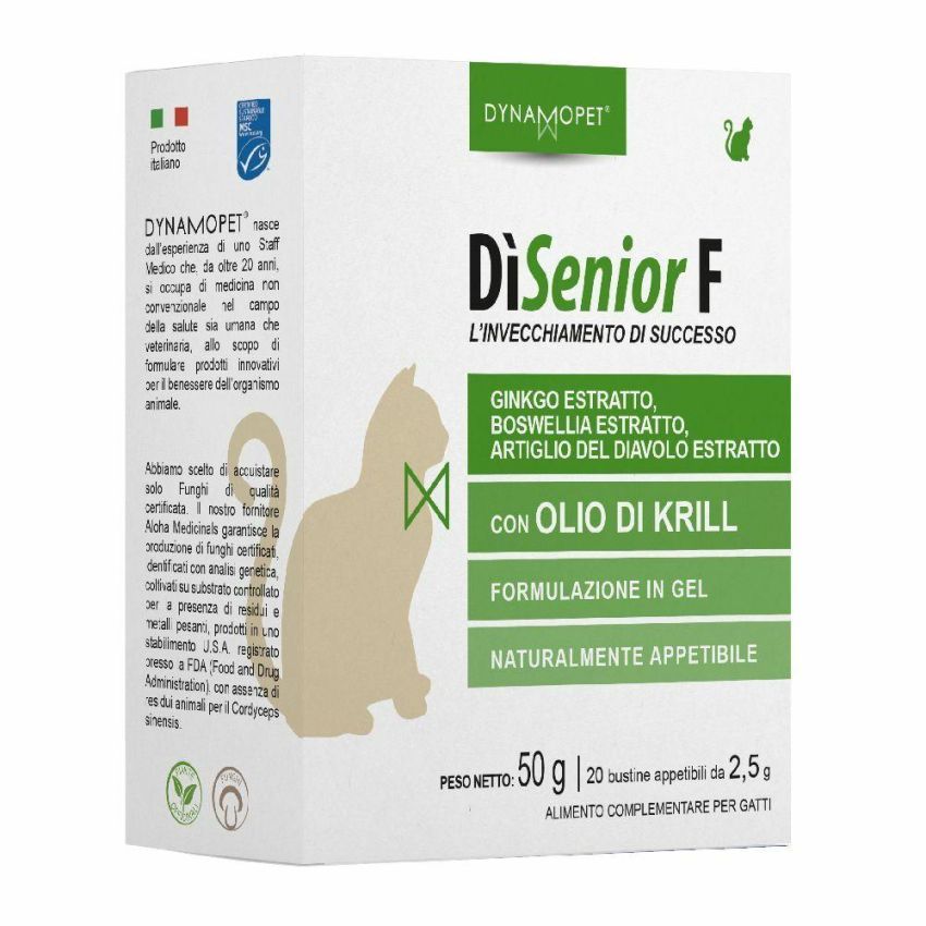 Disenior F - Alimento Complementare per Gatti Anziani, 20 Bustine da 2,5g