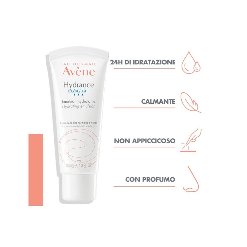 Avene Eau Thermale Crema Idratante Leggera, 40ml