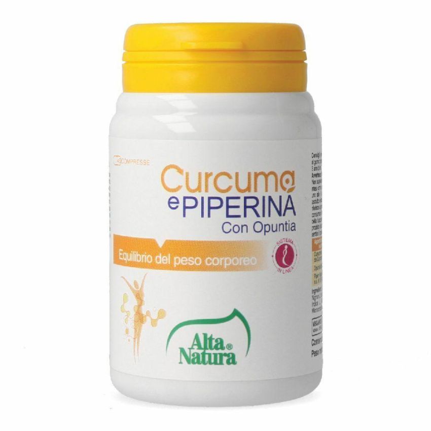 Curcuma e Piperina con Opuntia - Integratore 45 Compresse 900mg
