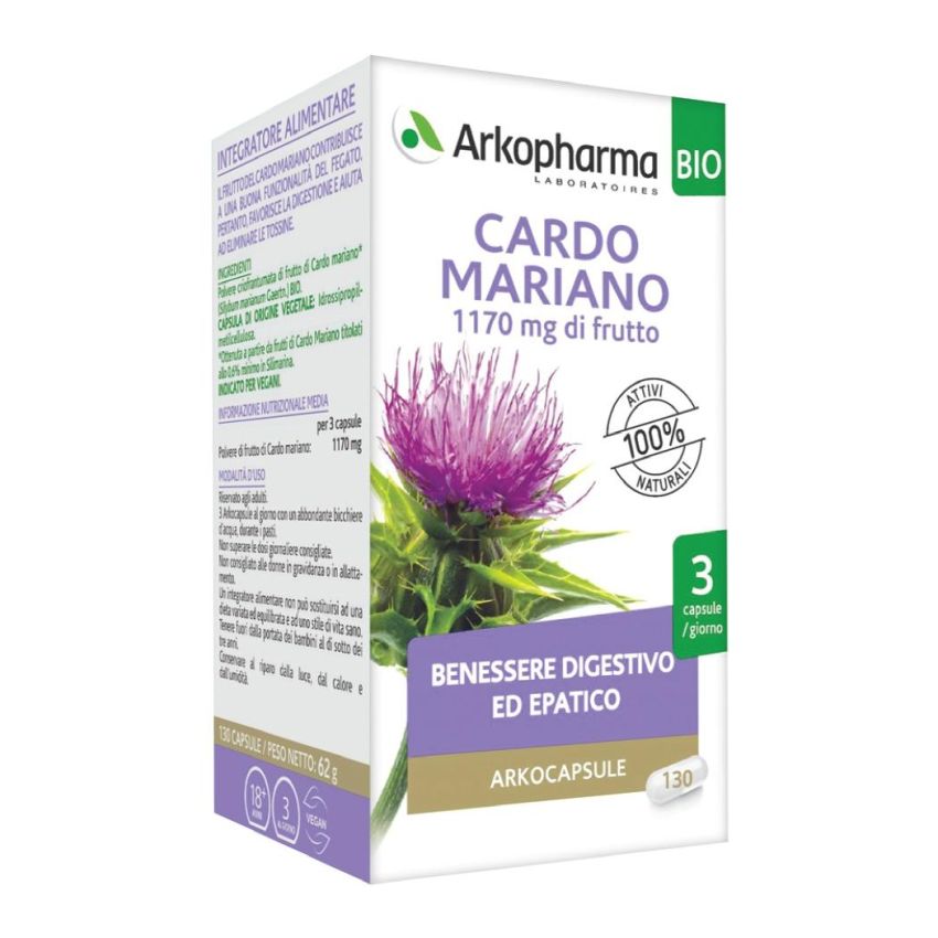 Arkopharma Cardo Mariano 130 Capsule - Integratore Alimentare