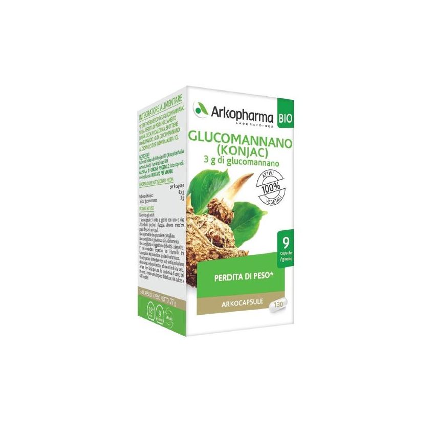 Arkopharma Bio Glucomannano - 130 Capsule Organiche