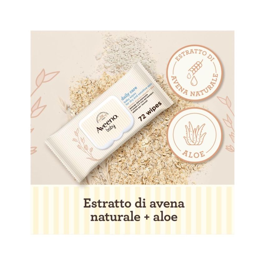 Aveeno Baby Daily Care - Pacco da 72 Salviettine Umidificate