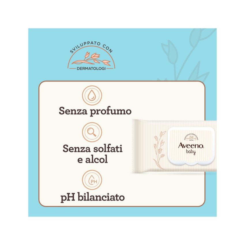 Aveeno Baby Daily Care - Pacco da 72 Salviettine Umidificate